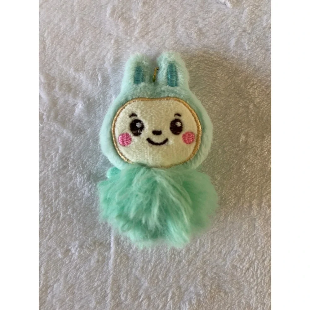 Cutesters Plush Bunny Keychains Set of 3 Pink Purple Mint Kawaii Bag Charms